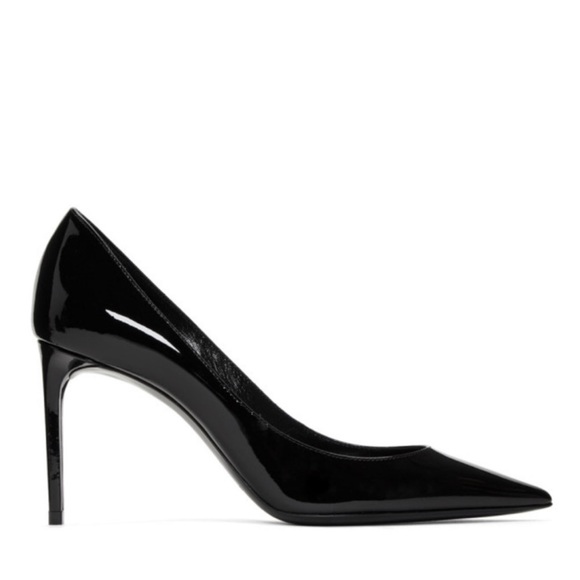 SAINT LAURENT ZOE PUMP 85mm BLACK PATENT LEATHER NEW IN BOX Size 38 US 7.5 - Picture 2 of 10